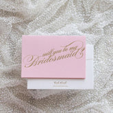 Calligraphy Bridesmaid proposal card - Pink - Ooh Aah Invitations