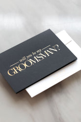 Groomsman proposal card - Black - Ooh Aah Invitations