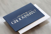 Groomsman proposal card - Navy - Ooh Aah Invitations