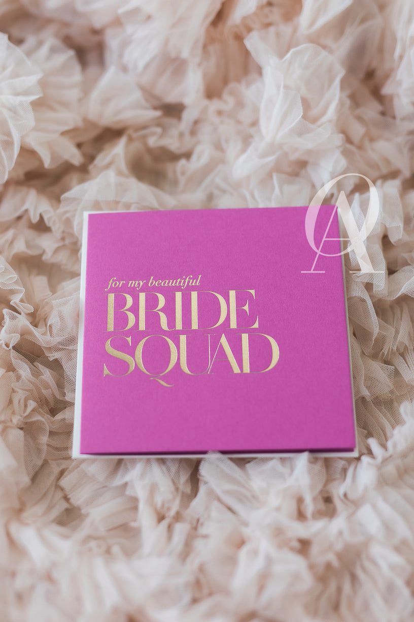 BRIDE SQUAD CARD FUCHSIA - SOLD OUT - Ooh Aah Invitations