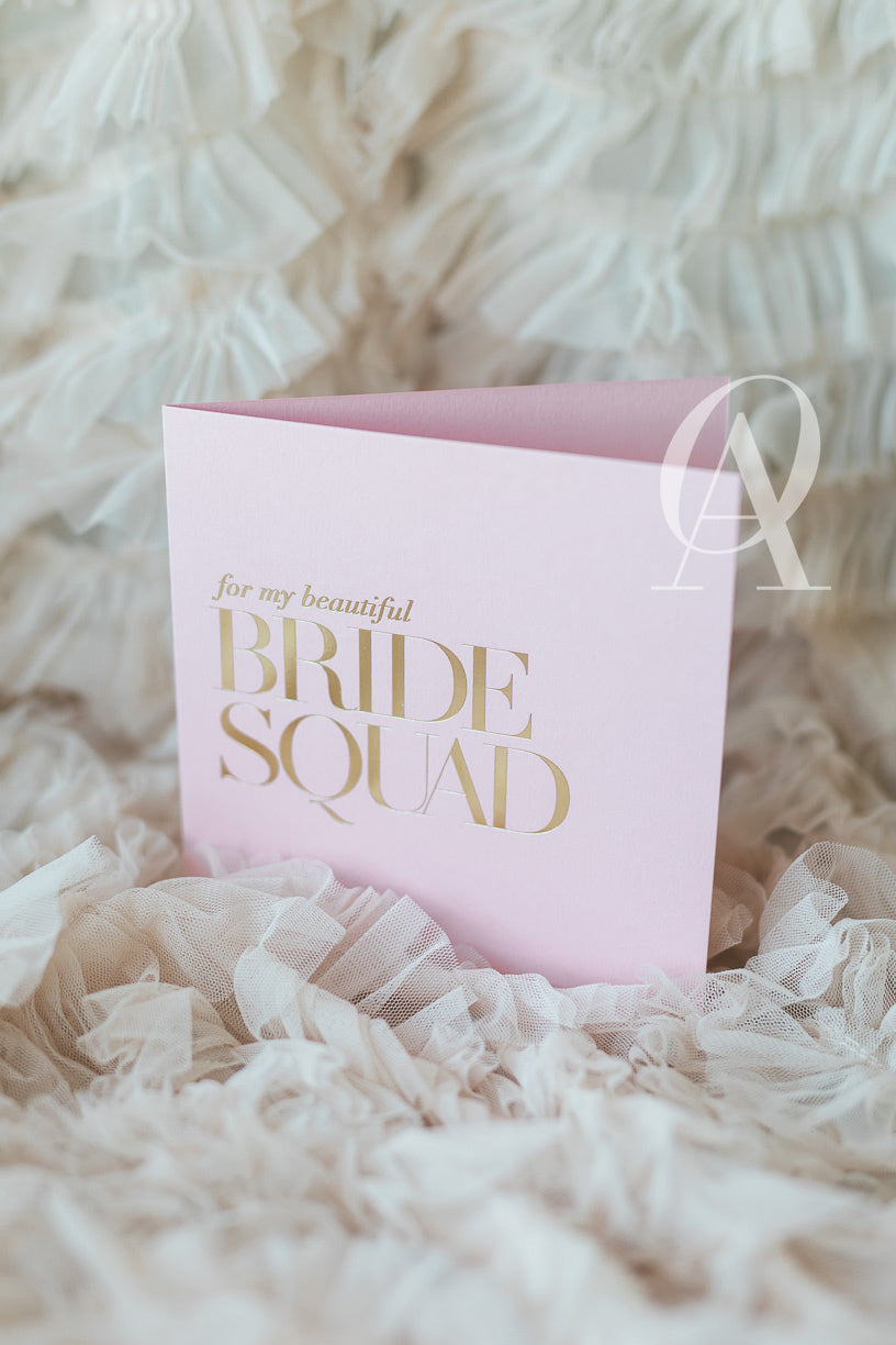 BRIDE SQUAD CARD LIGHT PINK - Ooh Aah Invitations