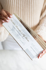 Boarding pass wedding invitation for luxury wedding destination