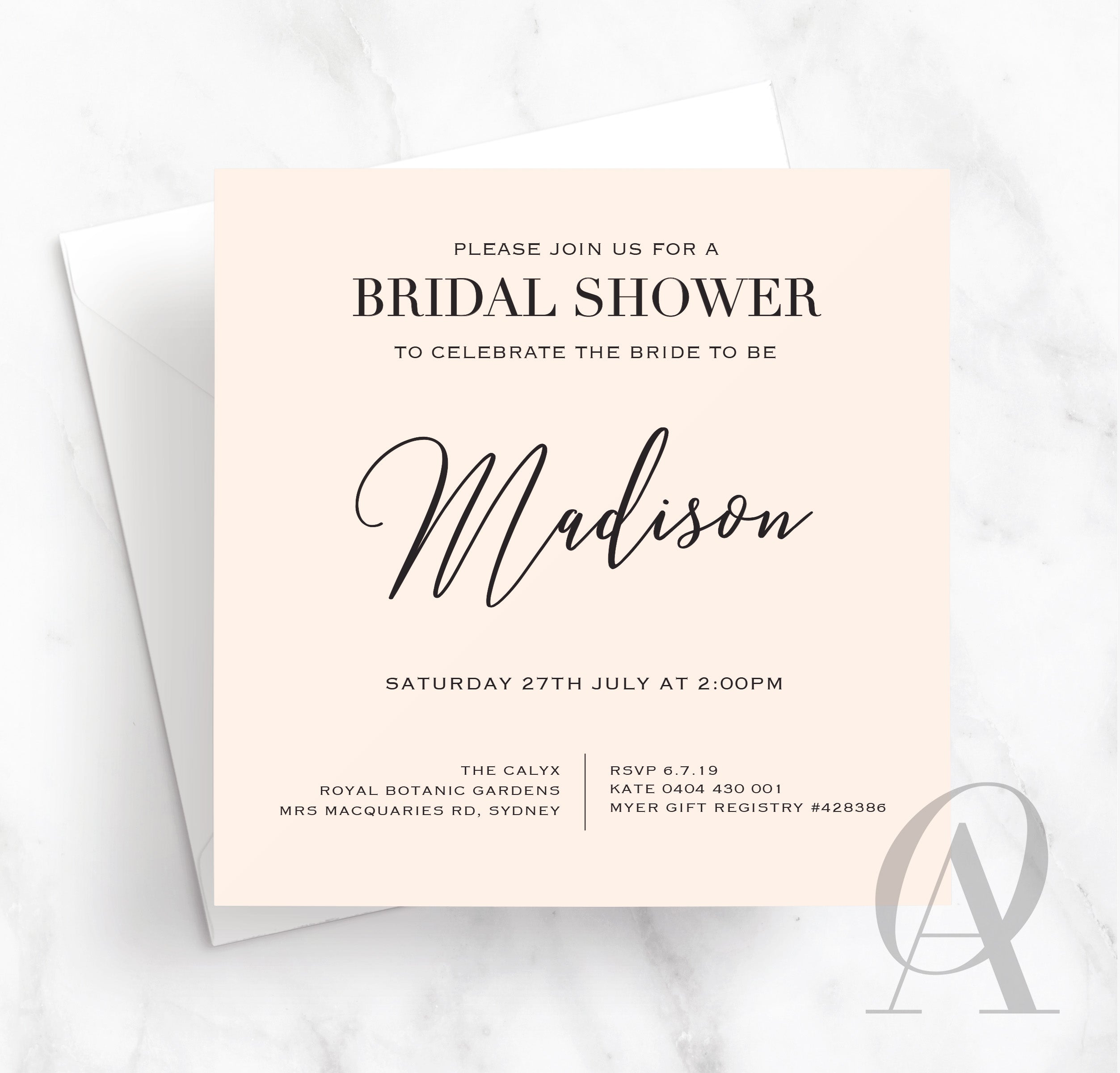 LIGHT BLUSH BRIDAL SHOWER - Ooh Aah Invitations