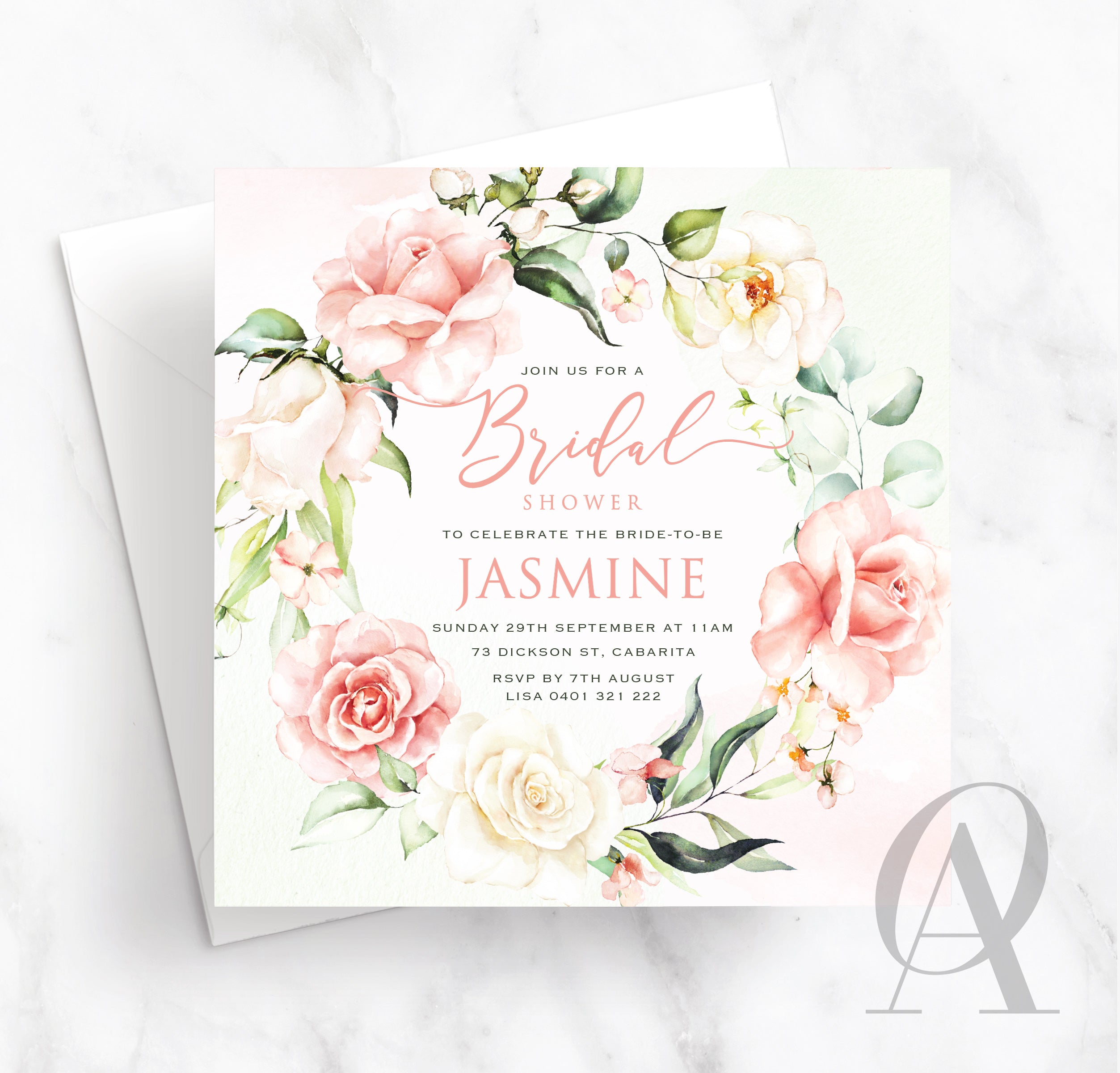 FLORAL WREATH BRIDAL SHOWER - Ooh Aah Invitations