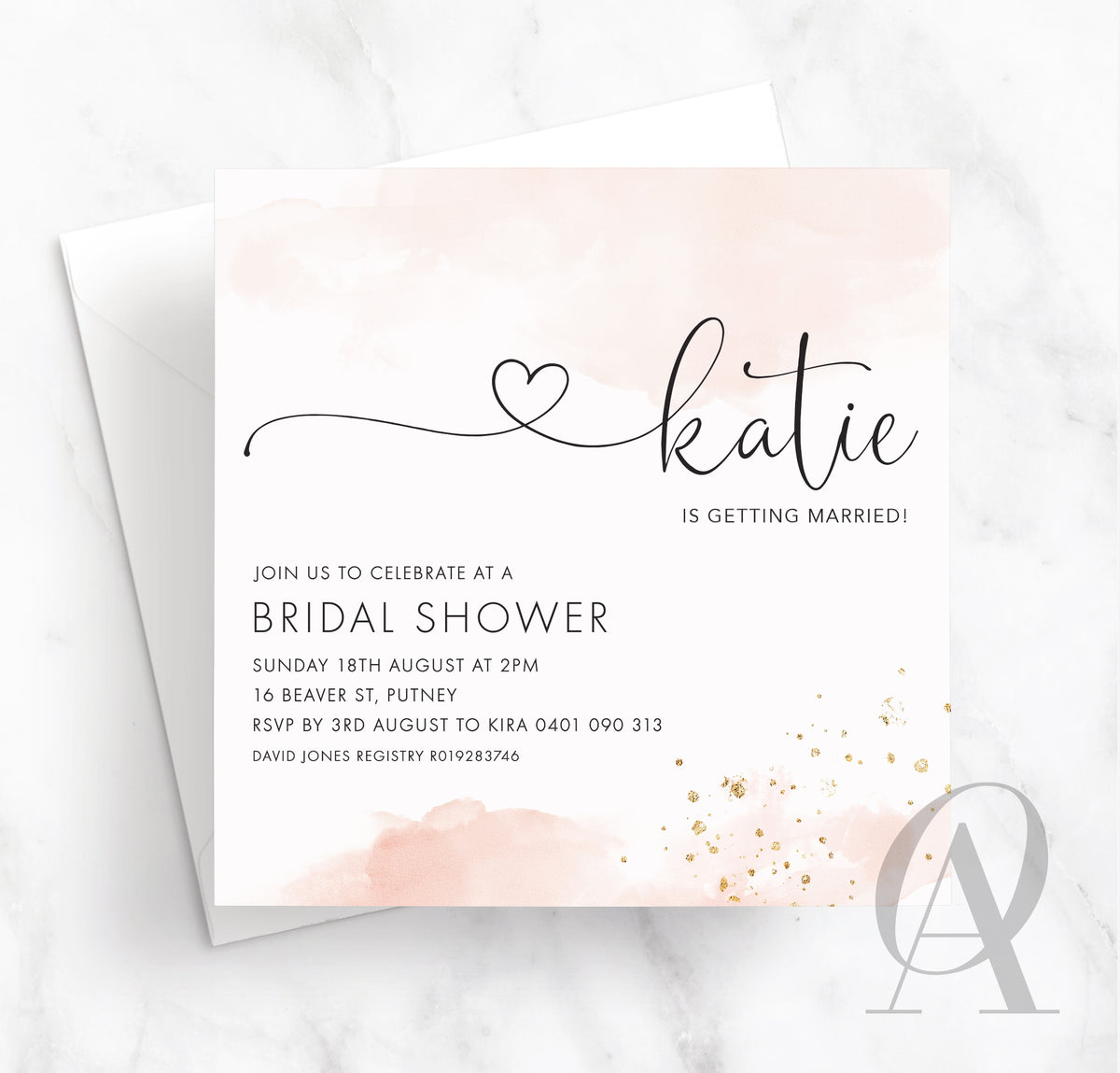 PINK & GOLD LOVE BRIDAL SHOWER - Ooh Aah Invitations