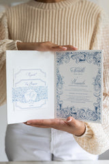 Portuguese Wedding Invitations Azulejo Blue Tiles