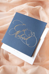 CALLIGRAPHY EID MUBARAK CARD - NAVY - Ooh Aah Invitations