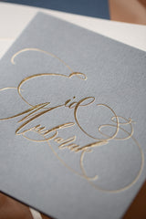 CALLIGRAPHY EID MUBARAK CARD - GREY - Ooh Aah Invitations