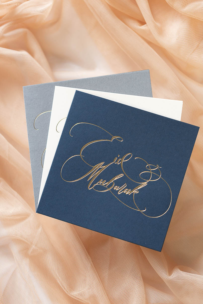 CALLIGRAPHY EID MUBARAK CARD - LIGHT BLUSH - Ooh Aah Invitations