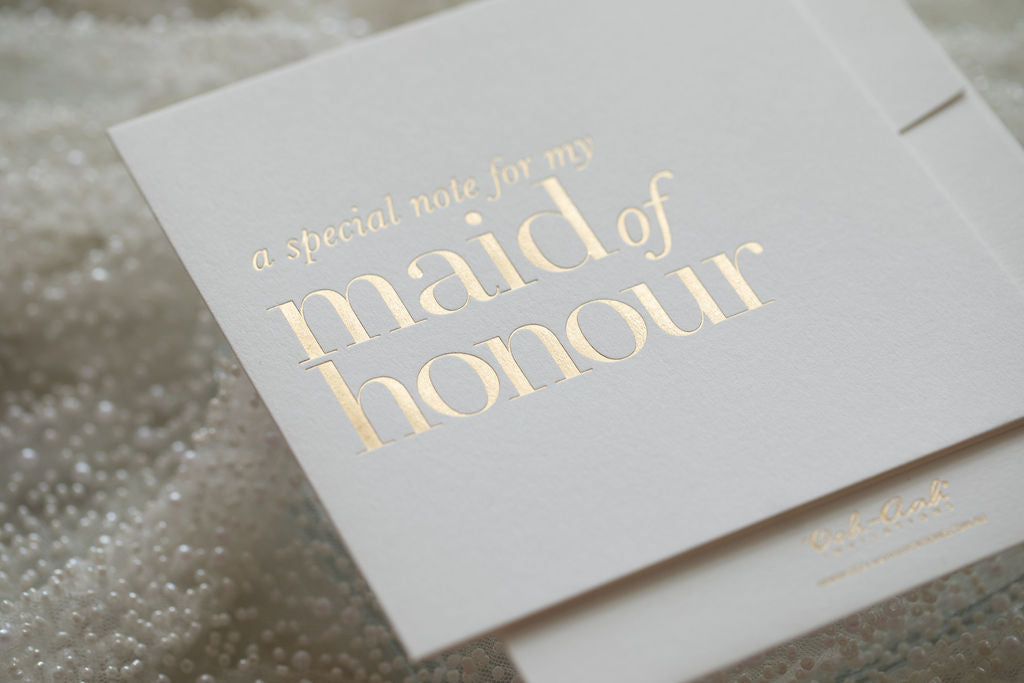 Maid of Honour - Thank you card