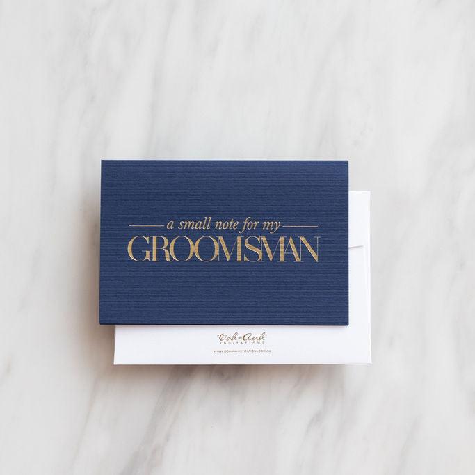 Groomsman Thank you card - Navy