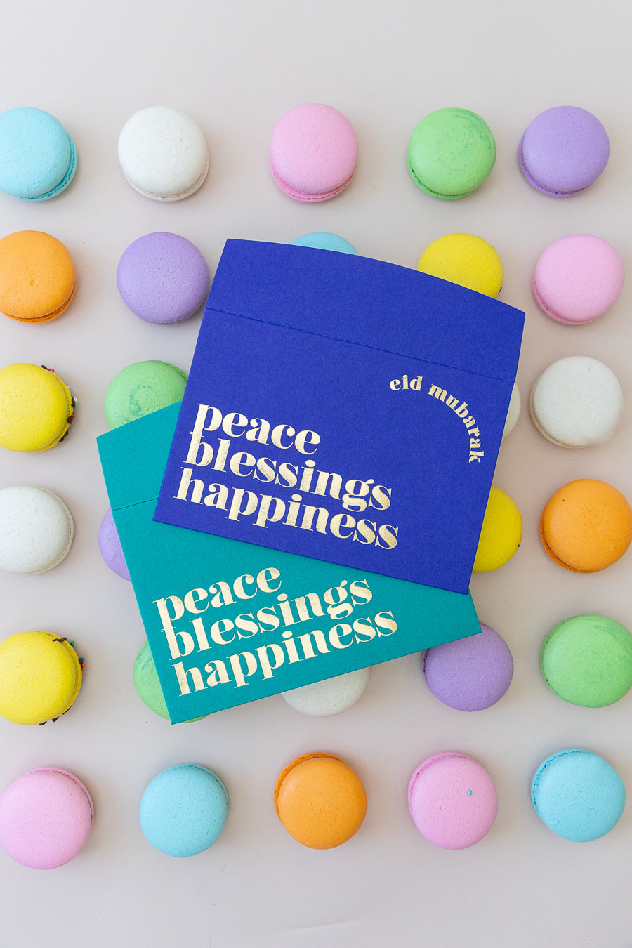 Eid money envelopes peace blessings happiness (bright) - 8 Pack