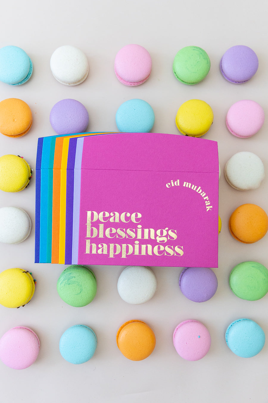 Eid money envelopes peace blessings happiness (bright) - 8 Pack