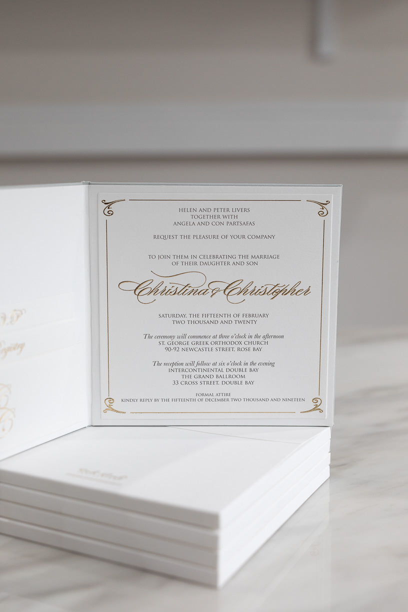 Wedding invitations for a classic and elegant wedding