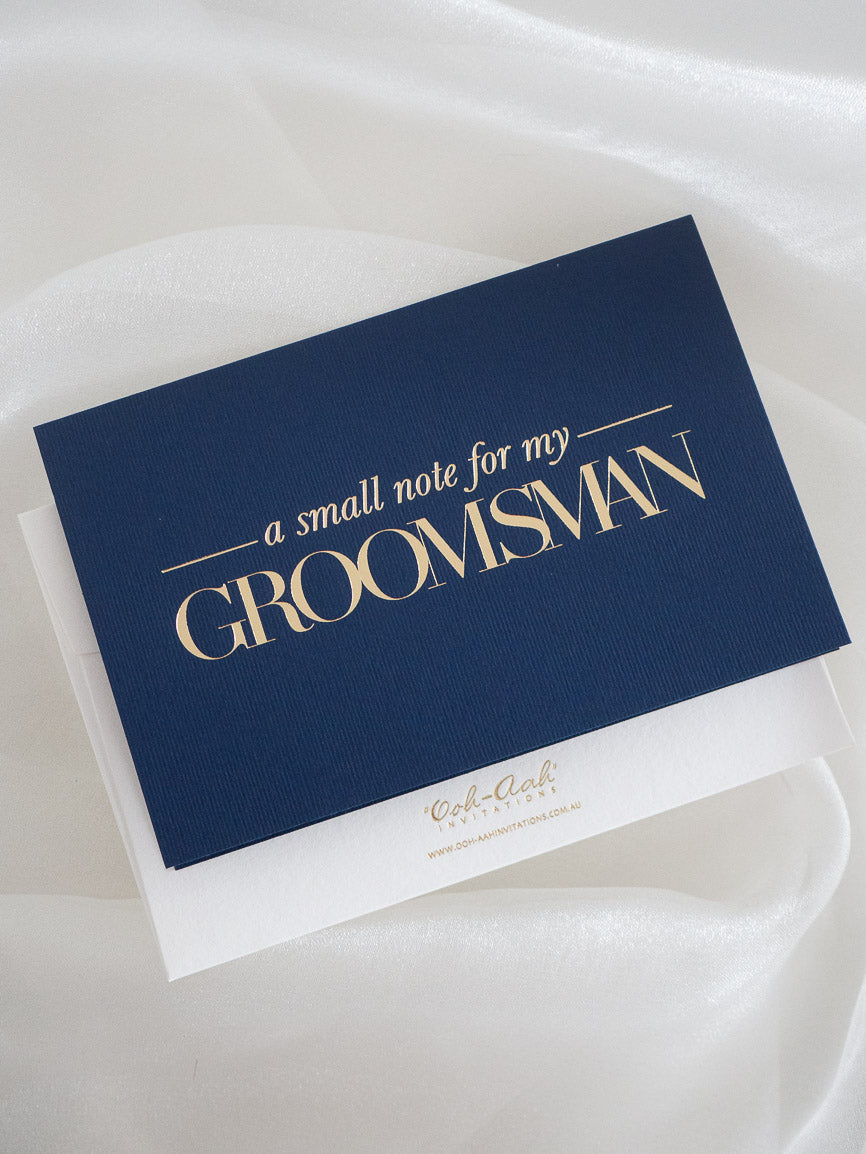 A SMALL NOTE FOR MY GROOMSMAN - NAVY - Ooh Aah Invitations