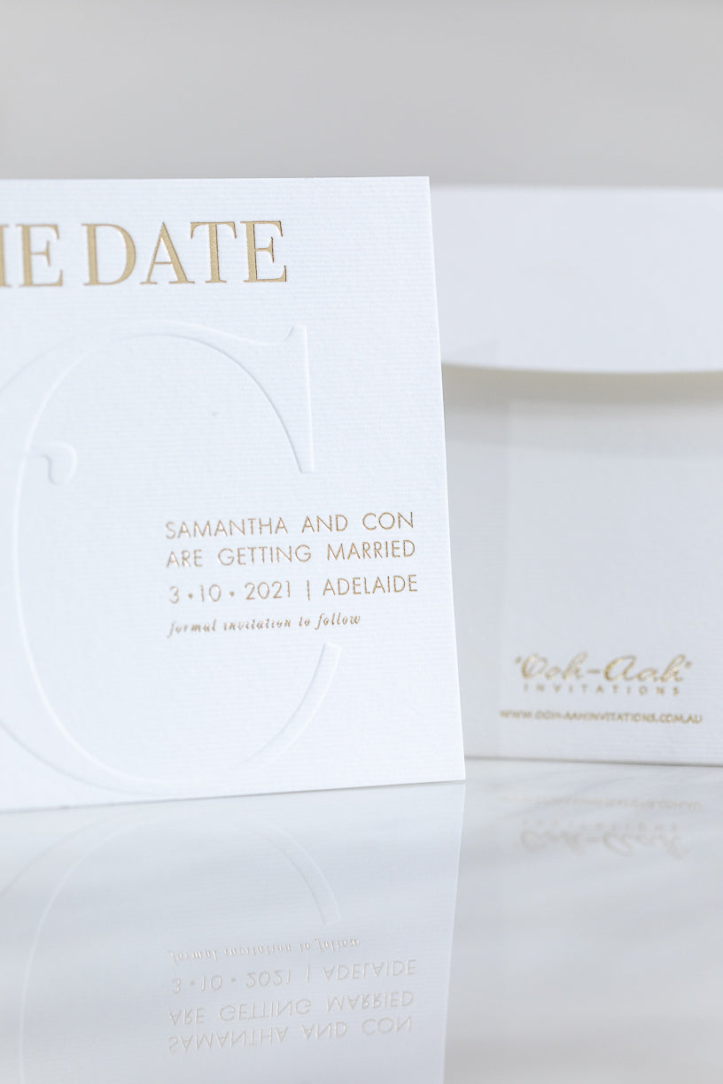 EMBOSS - SAVE THE DATE - Ooh Aah Invitations