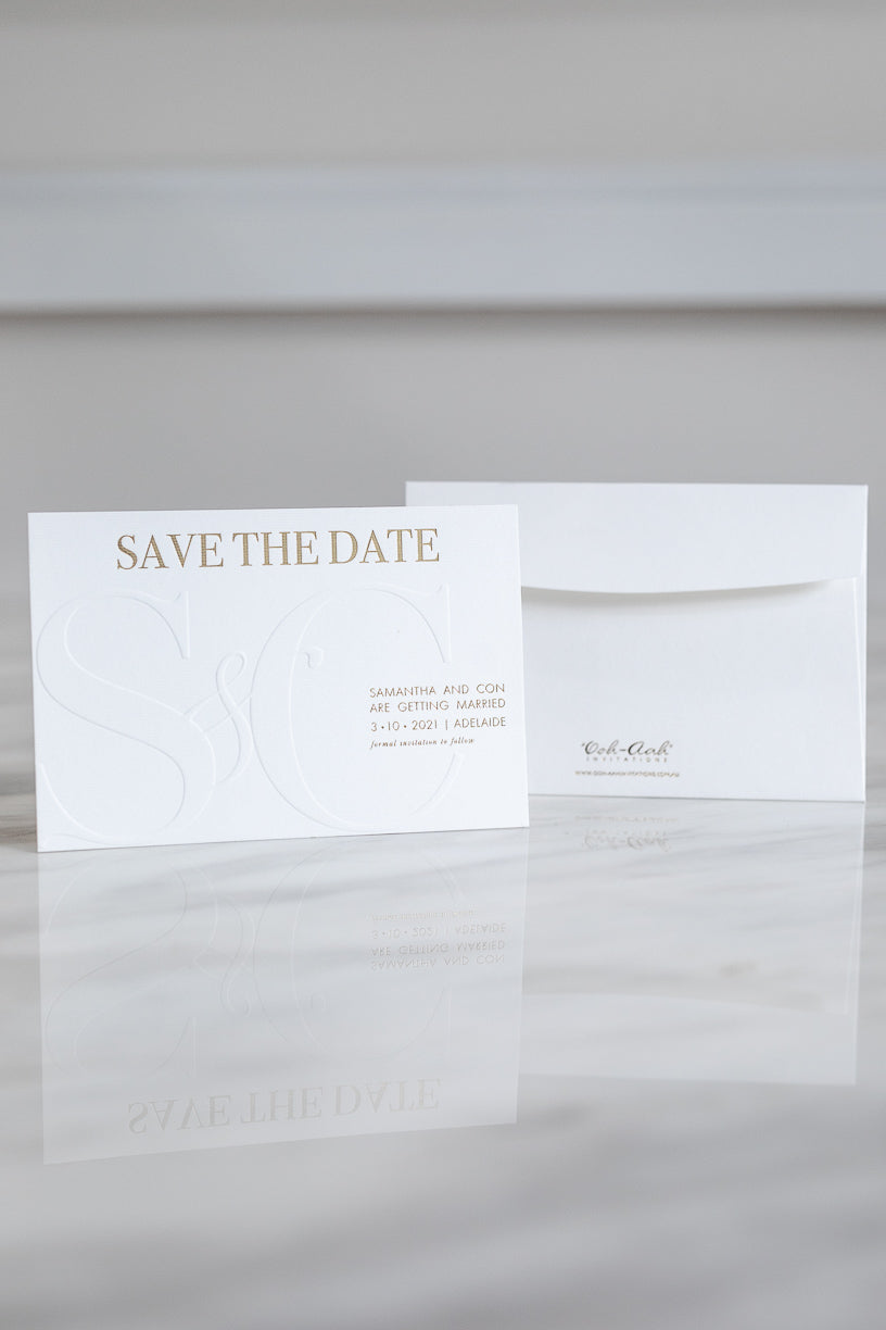 EMBOSS - SAVE THE DATE - Ooh Aah Invitations