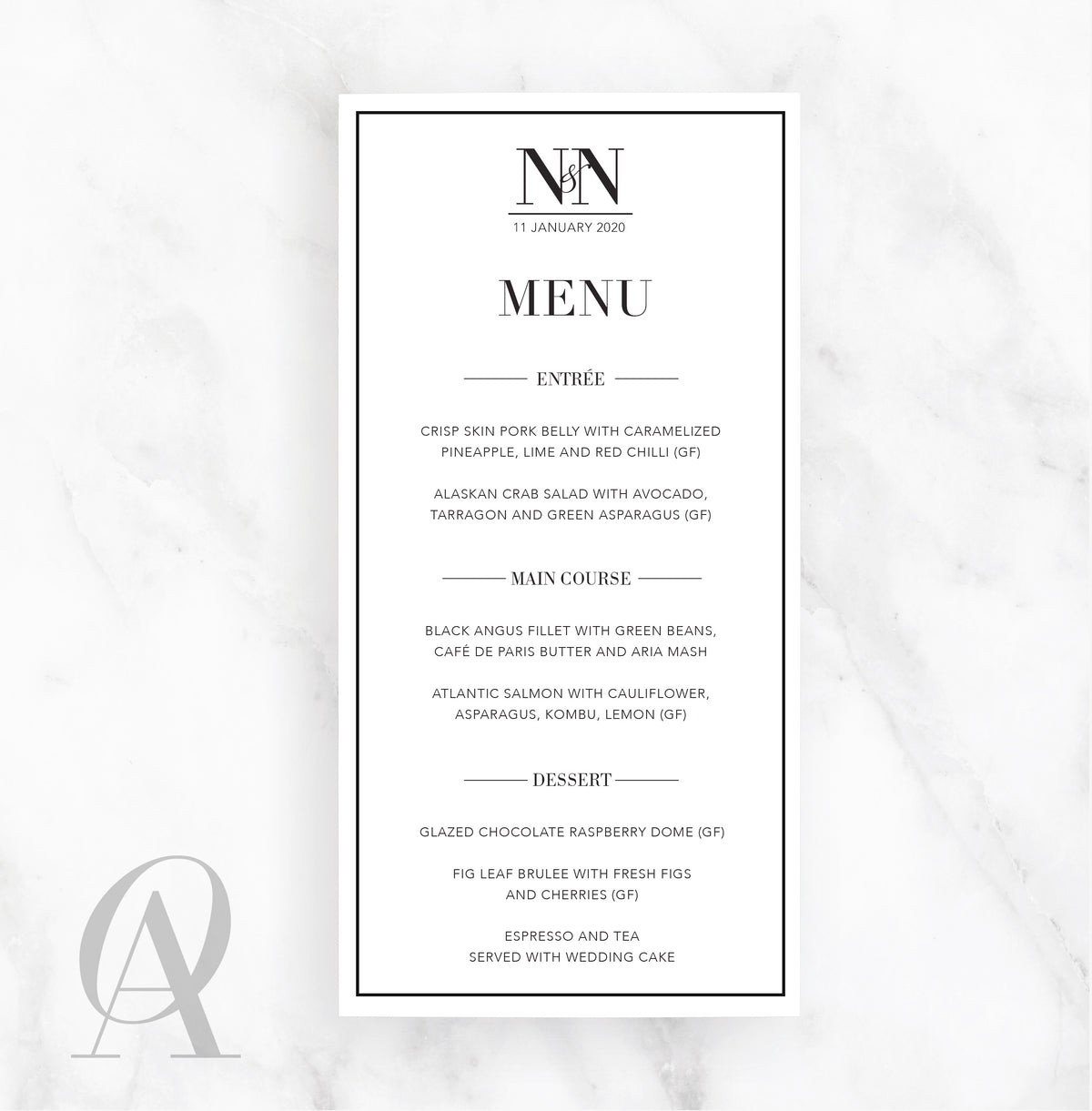 Skinny Menu Paper SMDC01 SKINNY MENU DIGITAL – Ooh Aah Invitations
