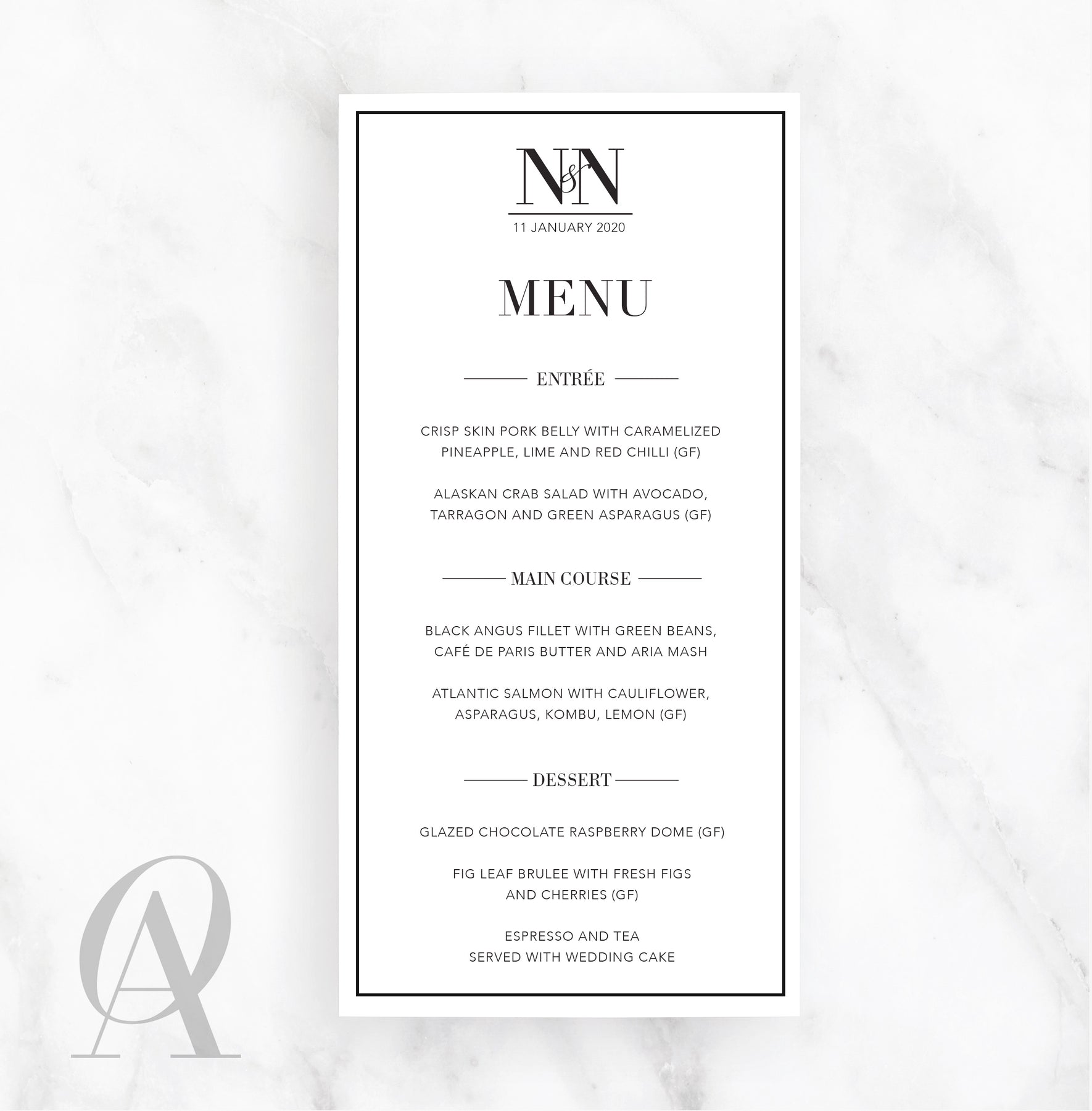 Menus – Ooh Aah Invitations