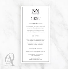 SMDC01 SKINNY MENU DIGITAL - Ooh Aah Invitations