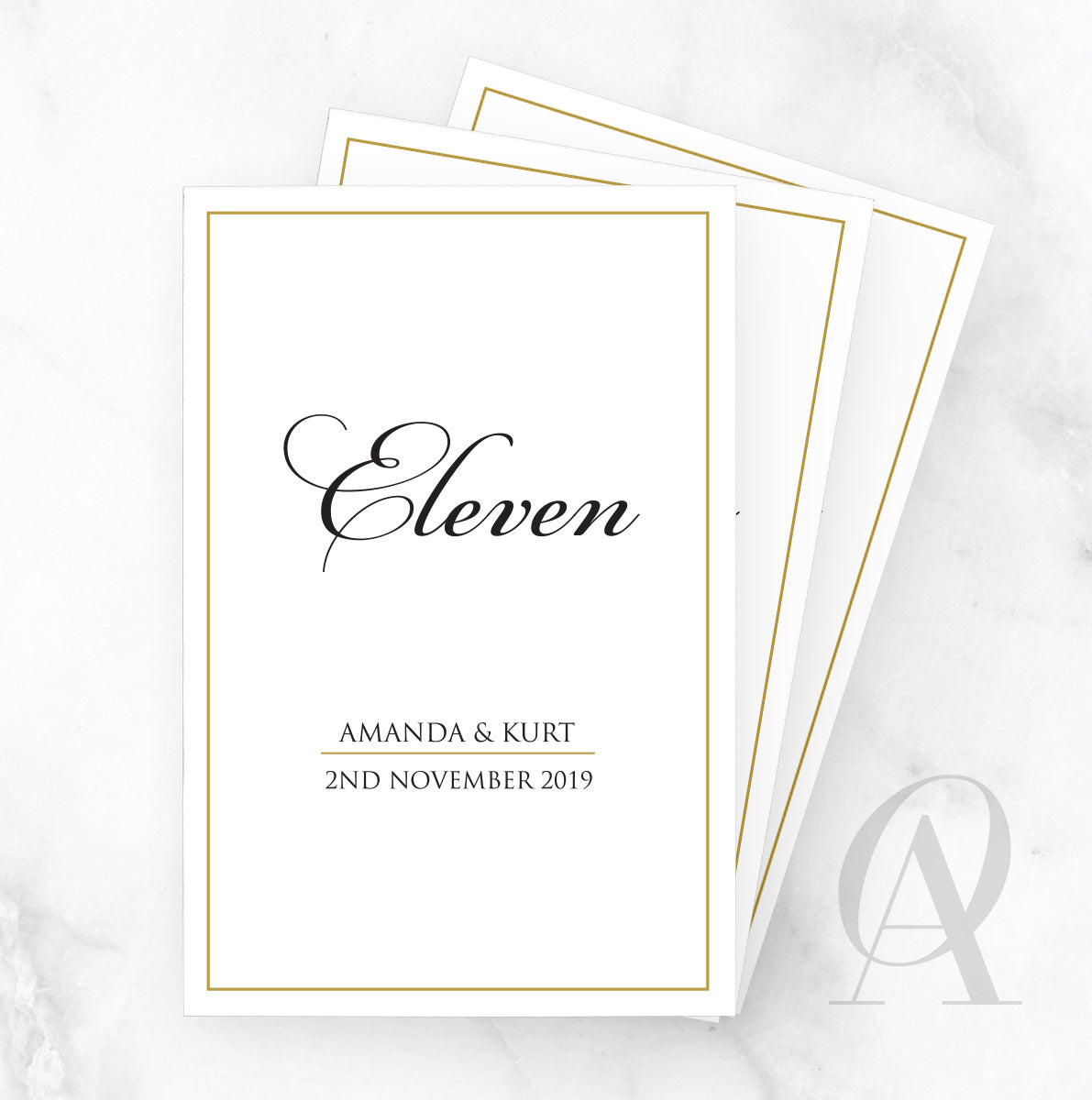 TN07 CUSTOM NUMBERS IN WORDS SCRIPT FONT, NAMES & DATE - Ooh Aah Invitations