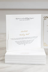 Pocket fold hardcover wedding invitation classic font