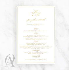 Guest Names On Foil Menu Card - Ooh Aah Invitations