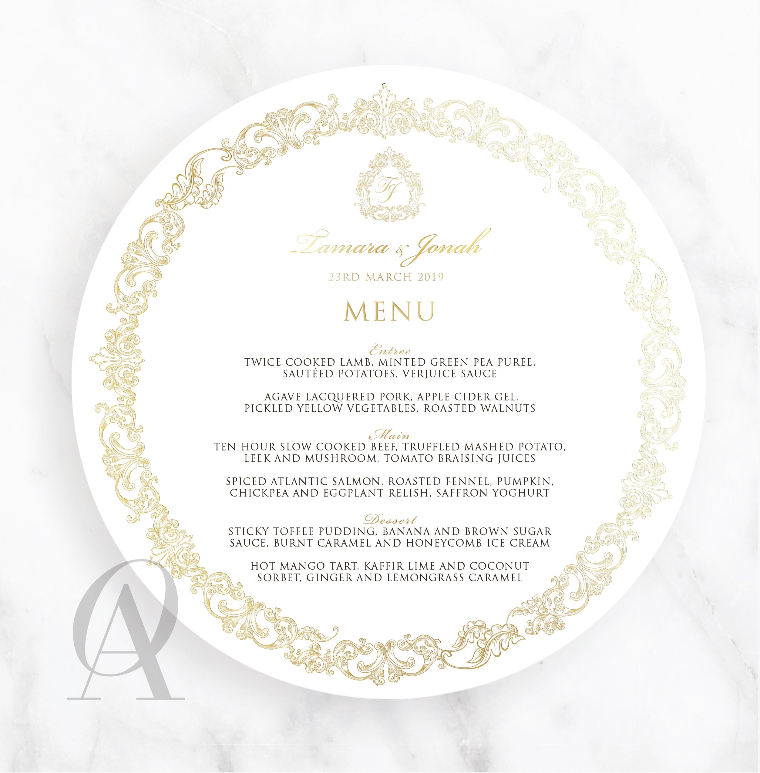Invitation Menu Border Sample Round Menu Elegant Regal Border – Ooh Aah Invitations