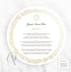 Round Menu Elegant Regal Border - Ooh Aah Invitations