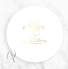 Round Menu Foil Stamp - Ooh Aah Invitations