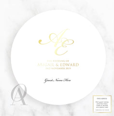 Round Menu Foil Stamp - Ooh Aah Invitations