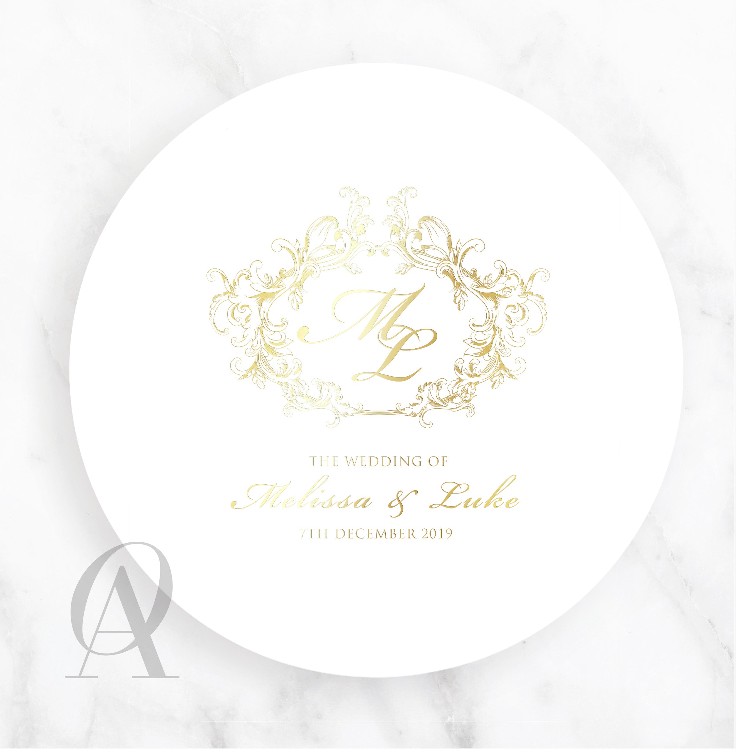 Round Menu Regal Foil Stamp + Ink Print - Ooh Aah Invitations