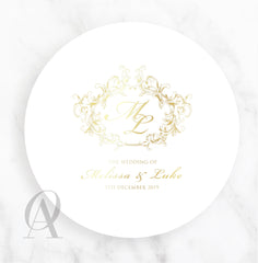 Round Menu Regal Foil Stamp + Ink Print - Ooh Aah Invitations