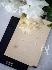 GOLD MIRROR ACRYLIC INVITATION - Ooh Aah Invitations