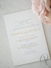 Grey and Gold Foil Embossed Wedding Invitations Premium Board