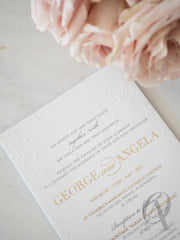 Grey and Gold Foil Embossed Wedding Invitations Premium Board