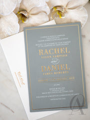 Elegant Grey & Gold Wedding Invitation card