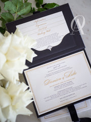 Luxury Box Wedding Invitations Grey Suede