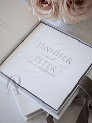 Luxury box wedding invitations silver foil embossing