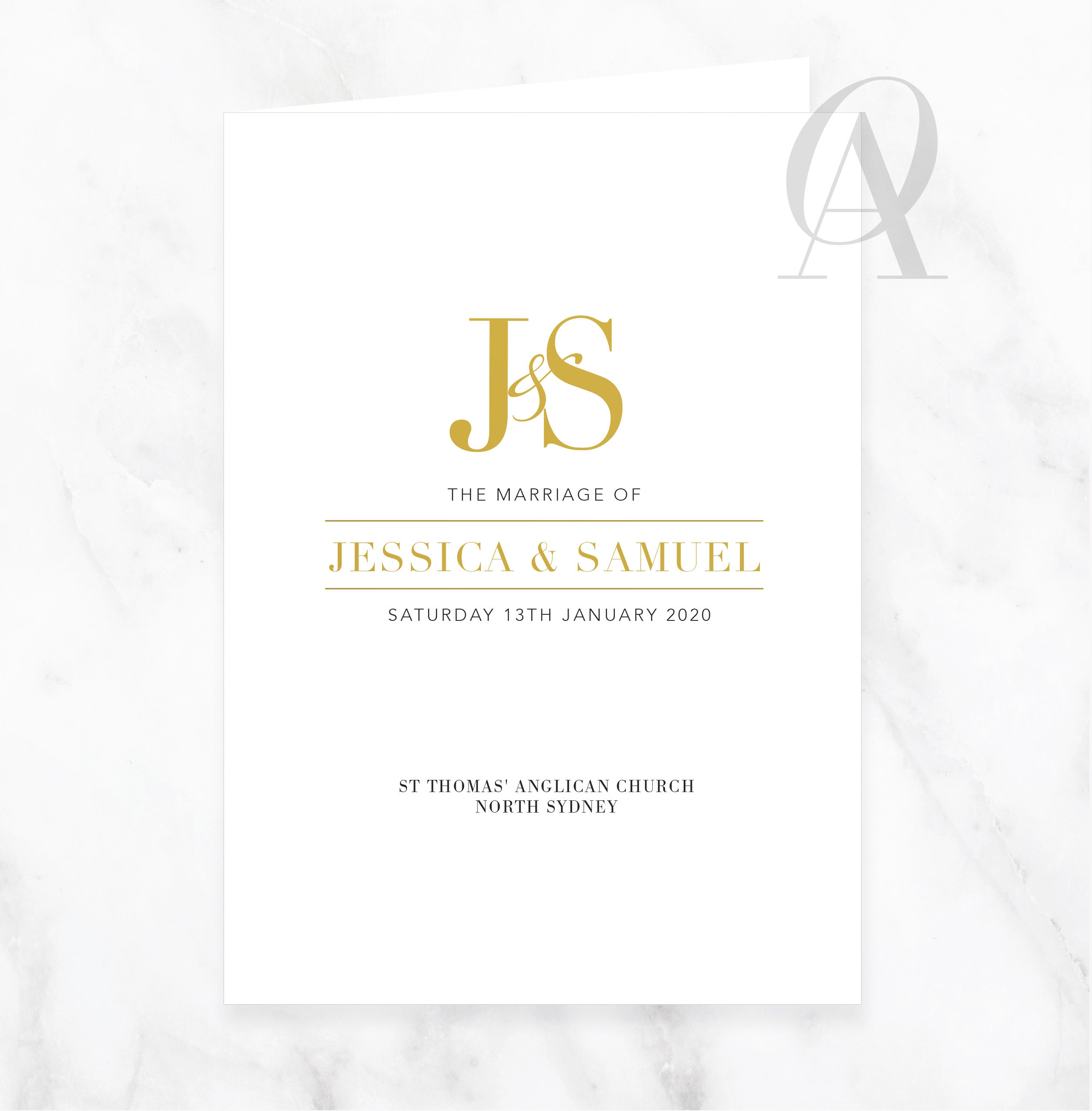 CBDP04 JESSICA & SAMUEL CHURCH BOOK COVER DIGITAL PRINT - Ooh Aah Invitations