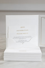 Pocket fold luxury wedding invitations with rsvp card and details card