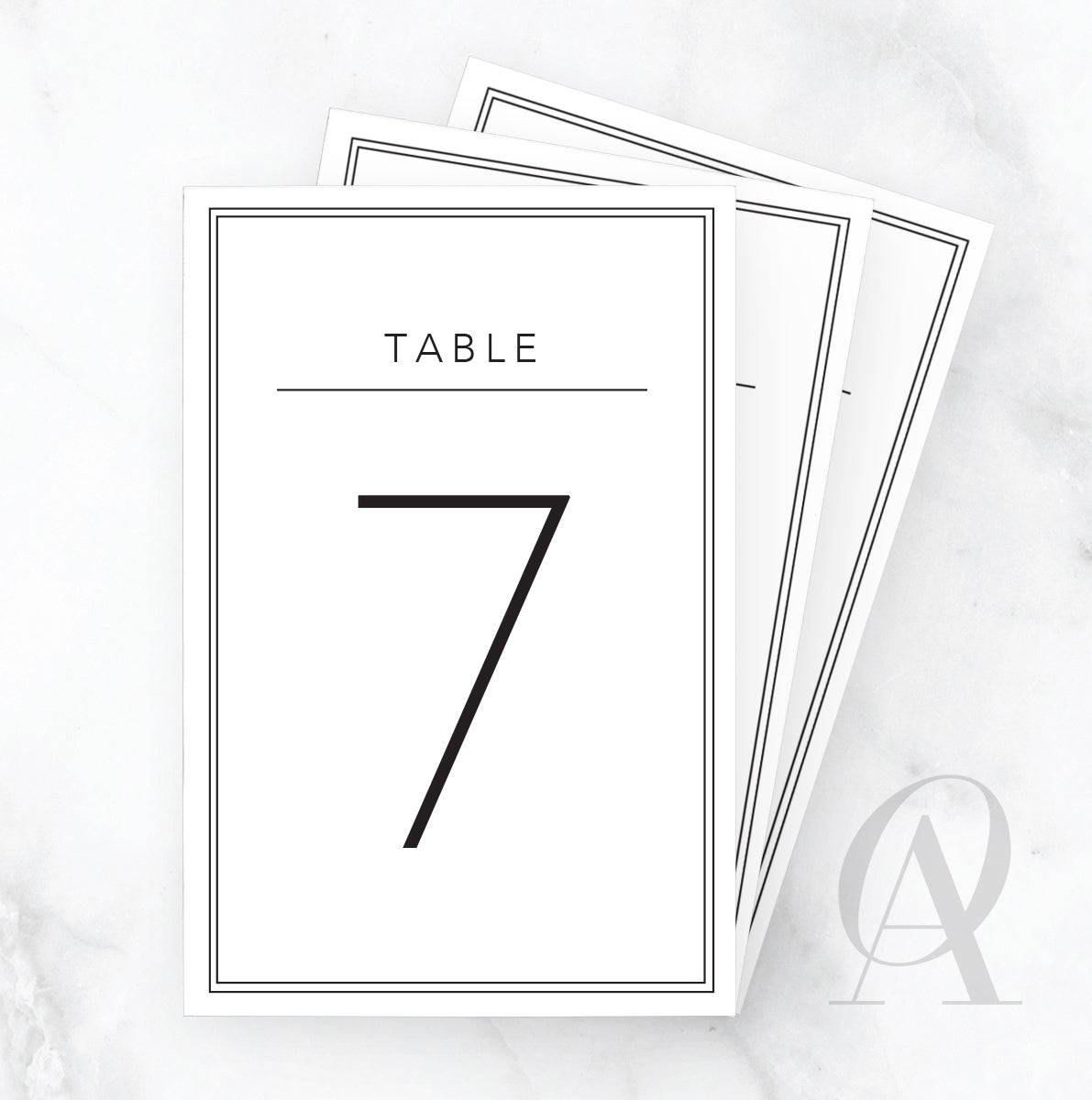 TN04 MODERN BLOCK FONT DOUBLE BORDER TABLE HEADING - Ooh Aah Invitations