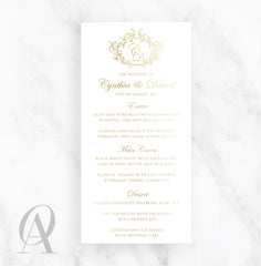 SMGF04 SKINNY MENU ALL GOLD FOIL LUXURY - Ooh Aah Invitations