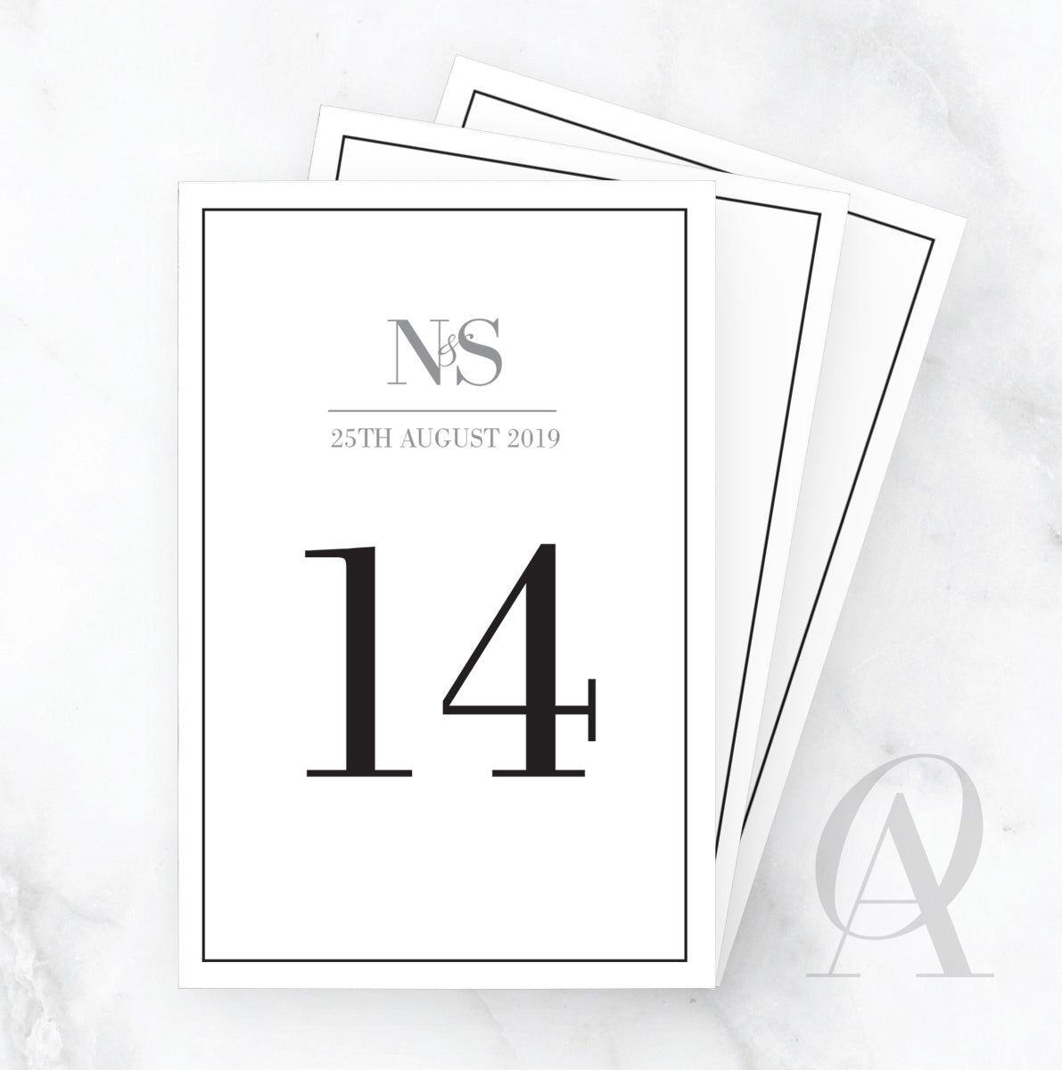 TN08 CUSTOM MONOGRAM NUMBERS BODONI FONT - Ooh Aah Invitations