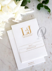 Simple and Modern Wedding Invitations Ivory and Gold Foil Premium Board