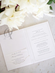 Wedding Invitation Booklet with Pocket and Wedding Enclosure Cards