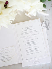 Wedding Invitation Booklet with Pocket and Wedding Enclosure Cards