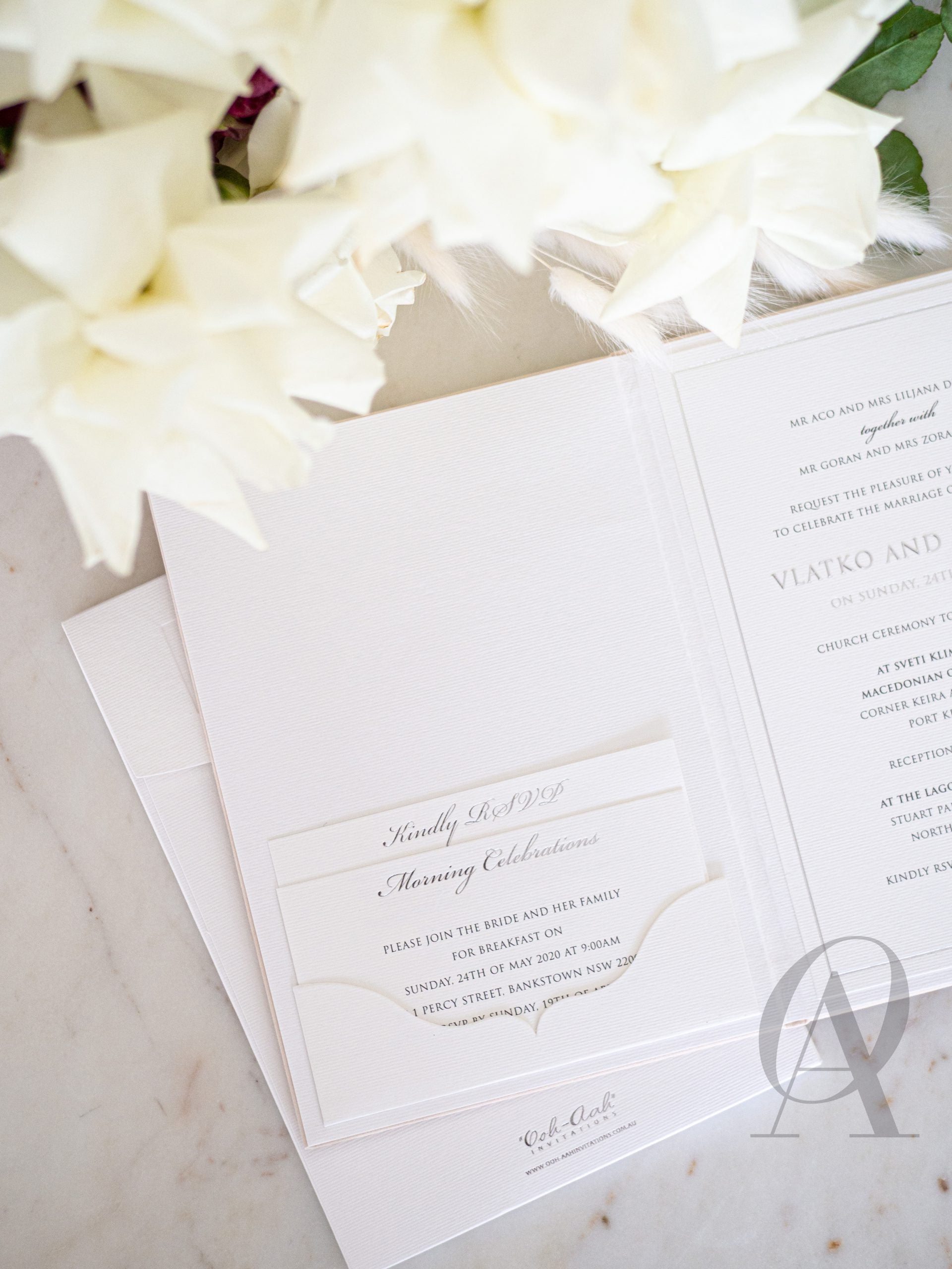 Wedding Invitation Booklet with Pocket and Wedding Enclosure Cards