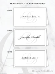 Elegant Initials Table Place Cards - Ooh Aah Invitations