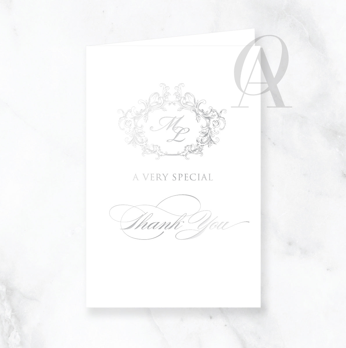 TYFSF01 REGAL MONOGRAM ML SILVER - Ooh Aah Invitations